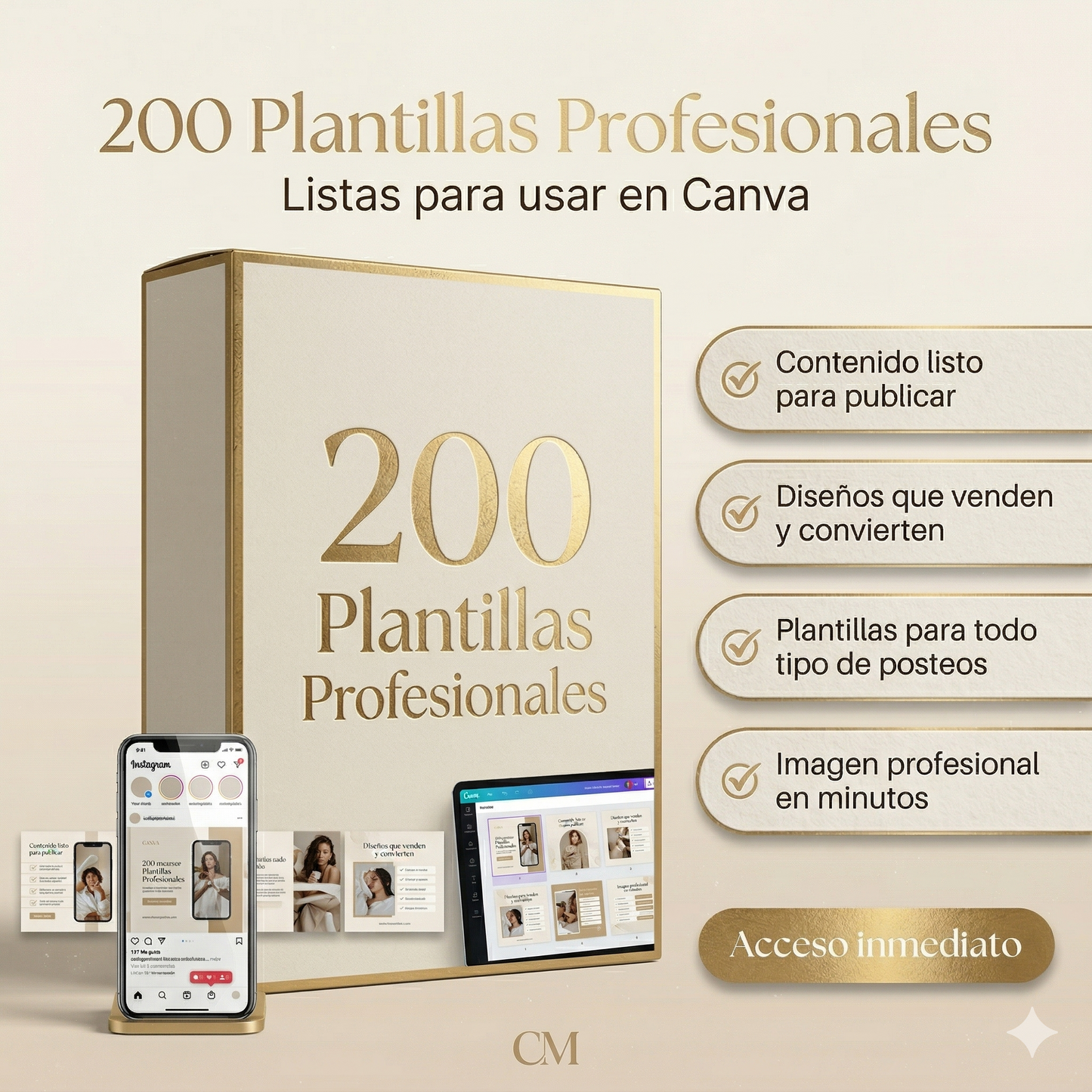 Pack de 200 plantillas profesionales (CANVA) - Listas para usar