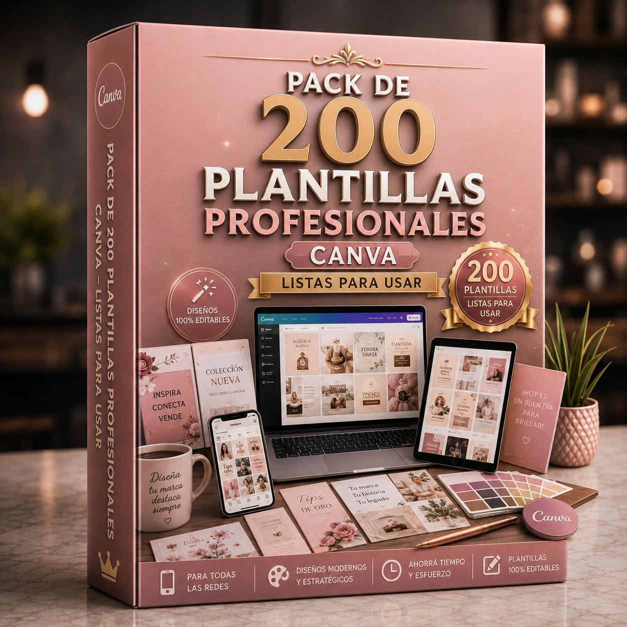 Pack de 200 plantillas profesionales (CANVA) - Listas para usar